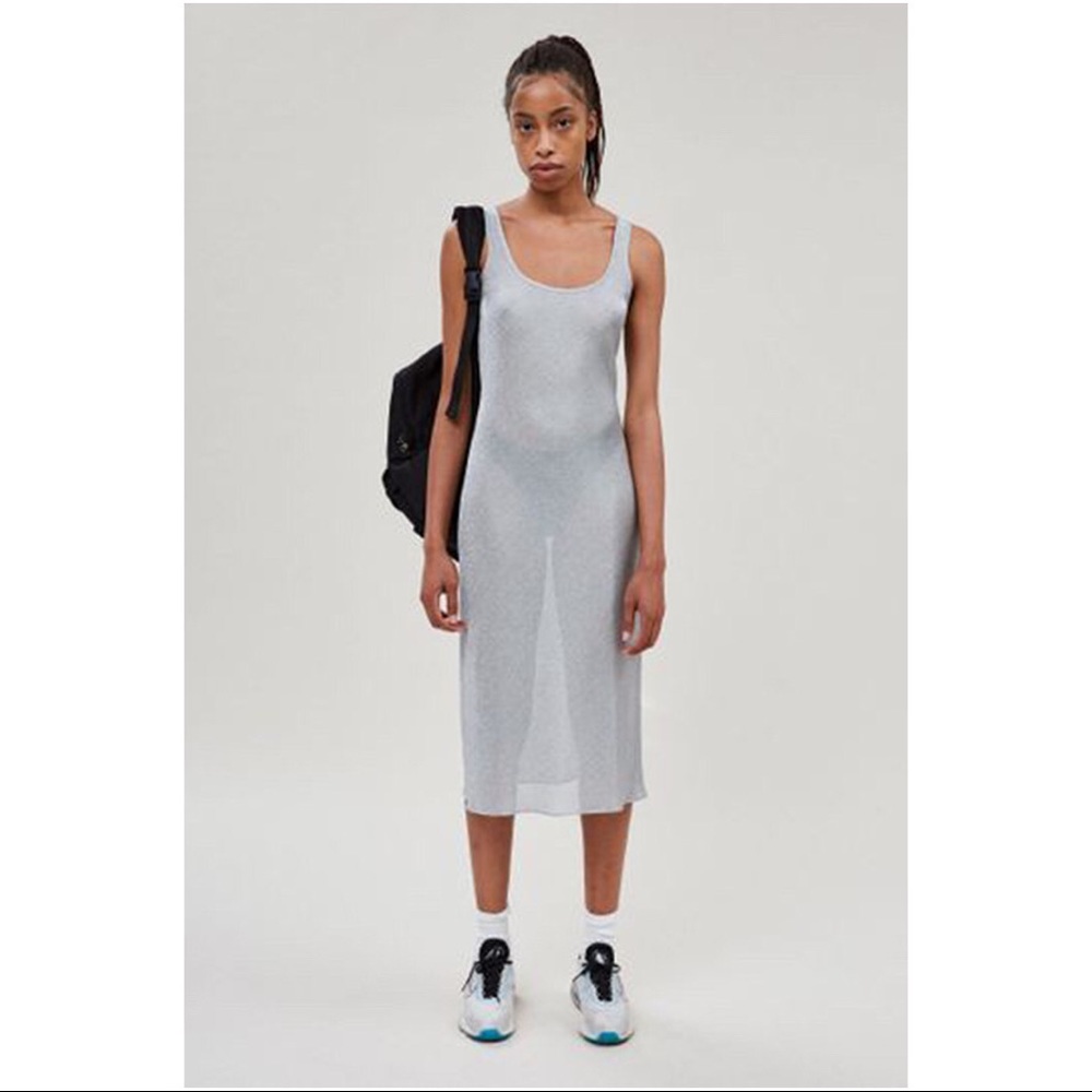 PRISCAVera low back metallic dress